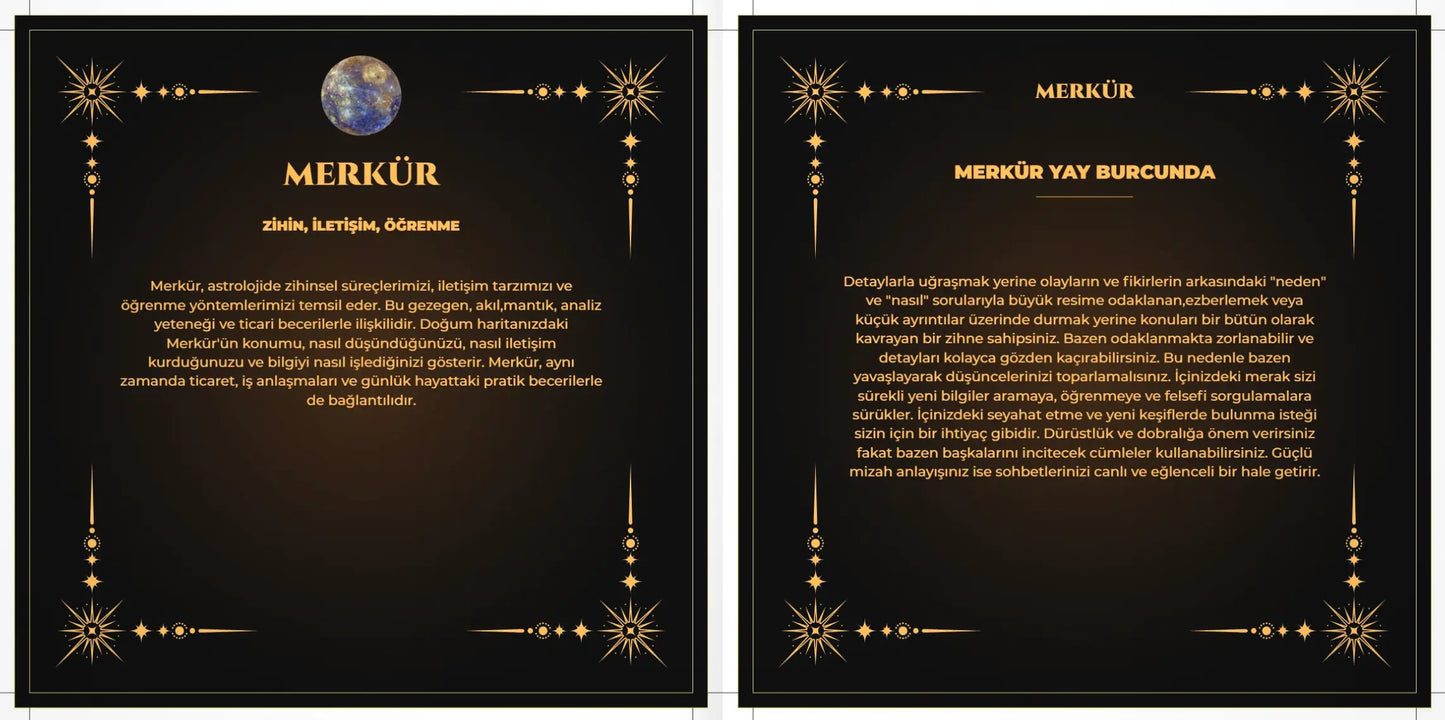 Kişiselleştirilmiş Astroloji Kitabı Dijital Versiyon - Kişisel Doğum Haritası Kitabın Astro Kitap